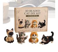 Creative Set 3D Pearl Animals - Mini Craft Box Raw Materials | Craft Material Pack - Beginner-Friendly Text Instructions for Jewellery Design Weaving Bead Animals Figures