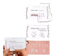 Creative Sewing Card Book 2-Pack DI-Y Sewing Stitches Card Book Kit Portable Travel Sewing Kit Embroidery Stitches Book for Beginners & Embroidery Enthusiasts 7.5x6.5 Cm
