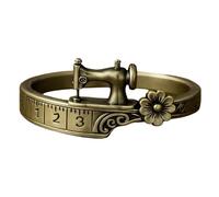 Creative Sewing Machine Rings with Tape Measure and Flower Accessory Elegant Jewelry Fashion Lovers Retro Sewing Machine Hoop