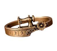 Creative Sewing Machine Rings with Tape Measure and Flower Accessory Elegant Jewelry Fashion Lovers Retro Sewing Machine Hoop