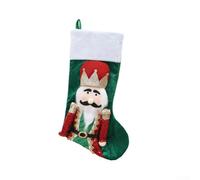 Creative Shaped Christmas Stockings with 3D Present Design for Festive Holiday Decoration and Spacious Interior to Hold Snacks and Toys (Green)