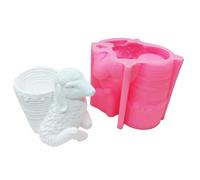 Creative Sheep Planter Mold Multi Use Cartoon Sheep Shaped Silicone Mold for Flower Pots and Pen Organizers Cactus Planter