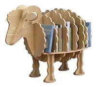 Creative Sheep Shape Floor Bookshelf, Large Capacity Storage Rack For Home, Library, Display, Space-Saving Animal-Inspired Wooden Bookcase For Decor & Organization(A,107 * 57 * 74cm)