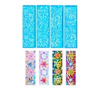 Creative Silicone Bookmarks Mold Rectangle Crafting Resin Beautiful Pattern Making Star and Snowflakes Molds