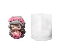 Creative Silicone Cast for Rosin Flower Container Highlighting Blossomy Wreath Girl Plan Crafting Set