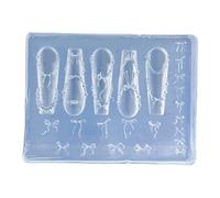 Creative Silicone Mold Pair for Nails Artists Makes Intricate Floral Designs and Bowknot Shaped Craft Embellishments Decorative Silicone Nail Tools