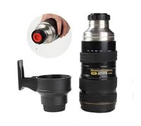 Creative Simulation Camera Lens Thermos Flask Stainless Steel Flask Coffee Cup Handle Travel Vacuum Flask Thermo Insulated Bottles for Men, Women 580ml