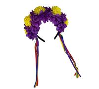 Creative Simulation Marigold Headband with Flowing Ribbons for Day of the Dead and Music Festivals Allhallowseve Hairband
