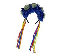 Creative Simulation Marigold Headband with Flowing Ribbons for Day of the Dead and Music Festivals Photography Headdress