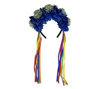 Creative Simulation Marigold Headband with Flowing Ribbons for Day of the Dead and Music Festivals Themed Party Hair Ornament