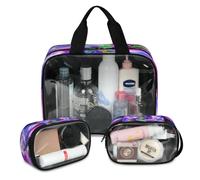 Creative Skull Tree Travel Makeup Bag for Women Men, Skull Nebula Star Translucent Cosmetic Bags 3 Pcs Large Shower Wash Pouch Toiletry Cosmetic Toiletries Organizer