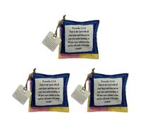 Creative Small Fabric Bag Feature Crosses Design and Inspirational Blessing Phrases for Homes Decors and Religious Activities Small Decorative Fabric Bag for Spiritual Event Embodying Hope