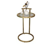 Creative Small Round Glass Coffee Table 38x38x70 CM Metal Living Room Accent Table Nightstand for Bedroom & Hotel Stylish Sofa Side Table Modern Design