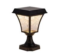 Creative Small Square Pillar Lamp Stylish Solar Powered Post Head Lamp Outdoor Waterproof Home Column Lights Classical Garden Lantern Pole Light Fixture Garden, Patio, Gate & Driveway Lighting KNBVFHG