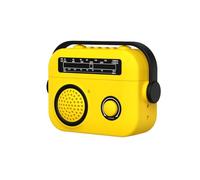 Creative Smooth Matt Surface Ultra Thin Vintage Mini Radio Case for AirPods Pro，Soft TPU Silicone Radio Wireless Charging AirPods Pro/Pro 2 Cover Earbud Protective Protector -Yellow