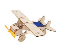Creative Solar Energy Plane Science Set Hands on Learning Toy Science Experiment Set Wood Texture for School Projects Creative Wooden Aircraft Toy