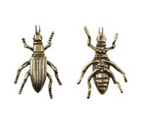 Creative Solid Cricket Copper Ornaments, Fun Antique Made Old Tea Pets, Metal Craft Collections-Double Cricket Fighting,Guaren Cricket