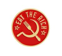 Creative Soviet Union Russian Flag Brooch, Metal Badge with Saint George's Ribbon & Wheat Ear, Victory Day Souvenir Pin