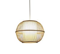 Creative Sphel Bamboo,Hand-Woven Bamboo Pendant Light,E27 Screw Single Head Hanging Lamp,Decorative Suspension Light for Living Room,Restaurant,bar Cafe (Natural 30cm)