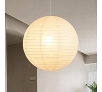 Creative Spherical Paper Pendent Light, Japanese-Style Art Paper Ceiling Lamp Decorative Ambient Chandelier for Bedroom, Living Room, Dining Room