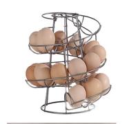 Creative Spiral Egg Stand for Kitchen, Egg Storage Rack, Egg Rack with Large Capacity, 24 x 20 x 20 cm, Sturdy, Rotating Egg Stand, Stainless Steel Spiral Design (Silver)