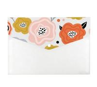 Creative Spring Floral Folders for Paperwork A4, A4 Clear Plastic Folders, Documents Folder, Teacher Supplies Clear Plastic Wallet, Files with Snap Button, Document Bag for School Office Home Travel