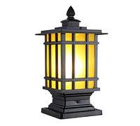 Creative Square n Porch Post Lamp Antique Court Entrance Waterproof Exterior Portable Pillar Stigma Lawn Light Decoration Landscape Grass Street Patio Backyard Column Light