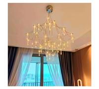 Creative Stainless Steel Crystal Pendant Light Fixtures Firefly Hanging Lamp Living Room Kitchen Light Dining Room Lighting Fixture Crystal Lighting,Hanging Light(Neutral Light,Gold D100CM)