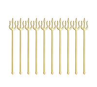 Creative Stainless Steel Fruit Fork Set Neptune Home Fruit Pick Cygnus Fruit Pick Dessert Small Fork (Gold,Fruit Stick *10)