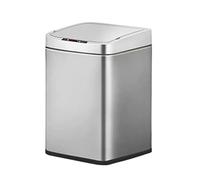 Creative Stainless Steel Trash Can for Home or Office Modern Recycling Bin for Bedroom Stylish Wastebasket (Blue Silver 22 * 24 * 34cm)