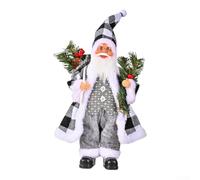 Creative Standing Santa Claus Doll with Backpack - Festive Christmas Decoration for Home, Indoor Outdoor Holiday Display, Red White Style(Grey)