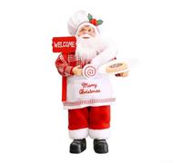 Creative Standing Santa Claus Doll with Backpack - Festive Christmas Decoration for Home, Indoor Outdoor Holiday Display, Red White Style(Cookies NO Biscuits)