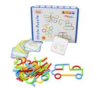 Creative Sticks - Wood, PVC and Paper Pattern Puzzle Toy | Compact Ring Set for Creative Learning | Promotes Problem Solving during Preschool Play and Daily Activities