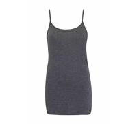 CREATIVE STOCK Womens Plain Sleeveless Round Scoop Neckline Stretch Slim Straps Strappy Straight Fitted Camisole T-Shirt Vest Top UK Size 8-26 Charcoal