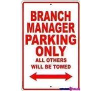 Creative Street sign warning plaque Branch Manager Parking Only Wall Art Decor Safety Warning Signs 8x6inch