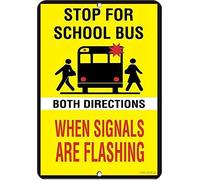 Creative Street sign warning plaque When Als Are Flashing Both Directions Stop School Bus sign Courtyard decoration office signs 8x6inch