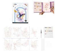 Creative Stress Relief Kit, 2026 New Paint Art Watercolor Books Painting Kit, DIY 3-Fold Watercolor Pad, Watercolors Coloring Book, Relax and Adjust Your Mood, for Beginners (Purple)