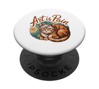 Creative Struggle Ginger Tabby Bandaged Head Cat Humor PopSockets Adhesive PopGrip