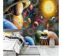 Creative Sun Space Universe Planet 3D Wallpaper Luxury Silk Study Dining Feature Sofa Grey Bedroom Living Room Tv Decorative Wall-400cm×280cm