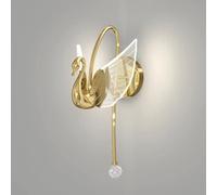 Creative Swan Wall Sconce, Postmodern Decorative Wall Lamp with LED, Rose Gold Wall Light for Bedroom, Bedside, Living Room, Sofa Corner & Background Wall, Hardwired Wall Lighting