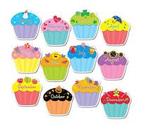 Creative Teaching Press Cupcake Accents for Bulletin Boards & Classrooms, CTP 10” Jumbo Designer Cutouts, 12-Piece Set