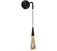 Creative Teardrop Crystal Wall Hanging Lights, Single Head Aluminum Wall Light, Modern 5W LED Lighting Wall Lamps, Bedroom Bedside Lamp, Black Simple Wall Lights,Warm Light,bonny369