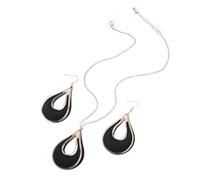 Creative Teardrop Metal Painted Necklace Earring Set Bohemian Jewelry, Zinc, No Gemstone