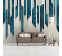 Creative Three Dimensiona Blue Abstract Geometric Modern 3D Wallpaper Premium Textured Silk Neutral Tones Material Ideal for Living Room Bedroom-200cm×140cm