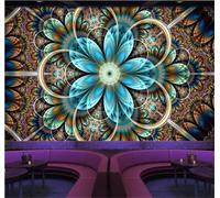 Creative Three Dimensional Beautiful Colourful Flowers 3D Wallpaper Easy Install Feature Office Living Room Sofa Bedroom TV Background Wall Decoration-250cm×170cm