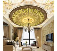 Creative Three Dimensional Gold Flowers Art 3D Wallpaper Easy Install Feature Office Living Room Sofa Bedroom TV Background Wall Decoration-300cm×210cm