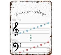 Creative Tin Sign Piano Notes Funny Novelty Metal Sign Retro Wall Decor for Home Gate Garden Bars Restaurants Cafes Office Store Pubs Club Sign Gift 8X12 inch