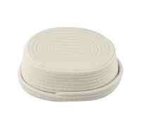 Creative Tissue Box for Home and Office Use Handcrafted Cotton Rope with Nordic Aesthetic (white)