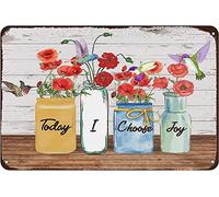 Creative Today I Choose Joy Funny Novelty Metal Sign Retro Wall Decor for Home Office Coffee Bar Club Pub Metal Sign Funny Home Decor 8x12 Inches