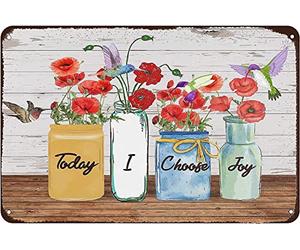 Creative Today I Choose Joy Funny Novelty Metal Sign Retro Wall Decor for Home Office Coffee Bar Club Pub Metal Sign Funny Home Decor 8x12 Inches